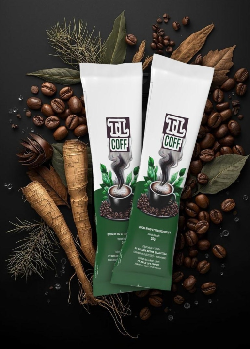 Kemasan TL Coff — kopi susu stamina, isi 8 sachet